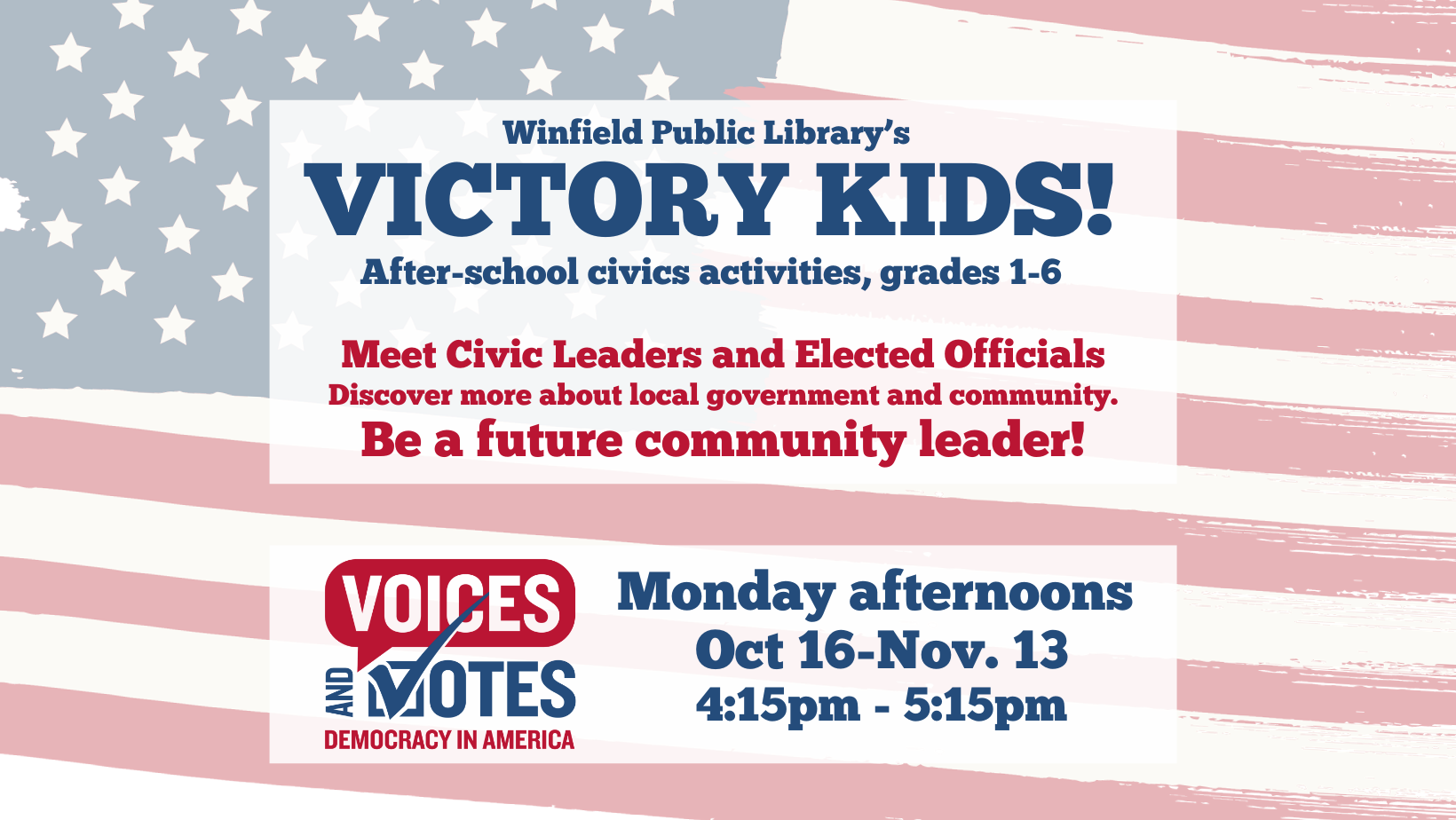 Victory Kids, Civics Activities, grades 16 Winfield Public Library